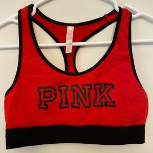 Red and Black PINK Bra